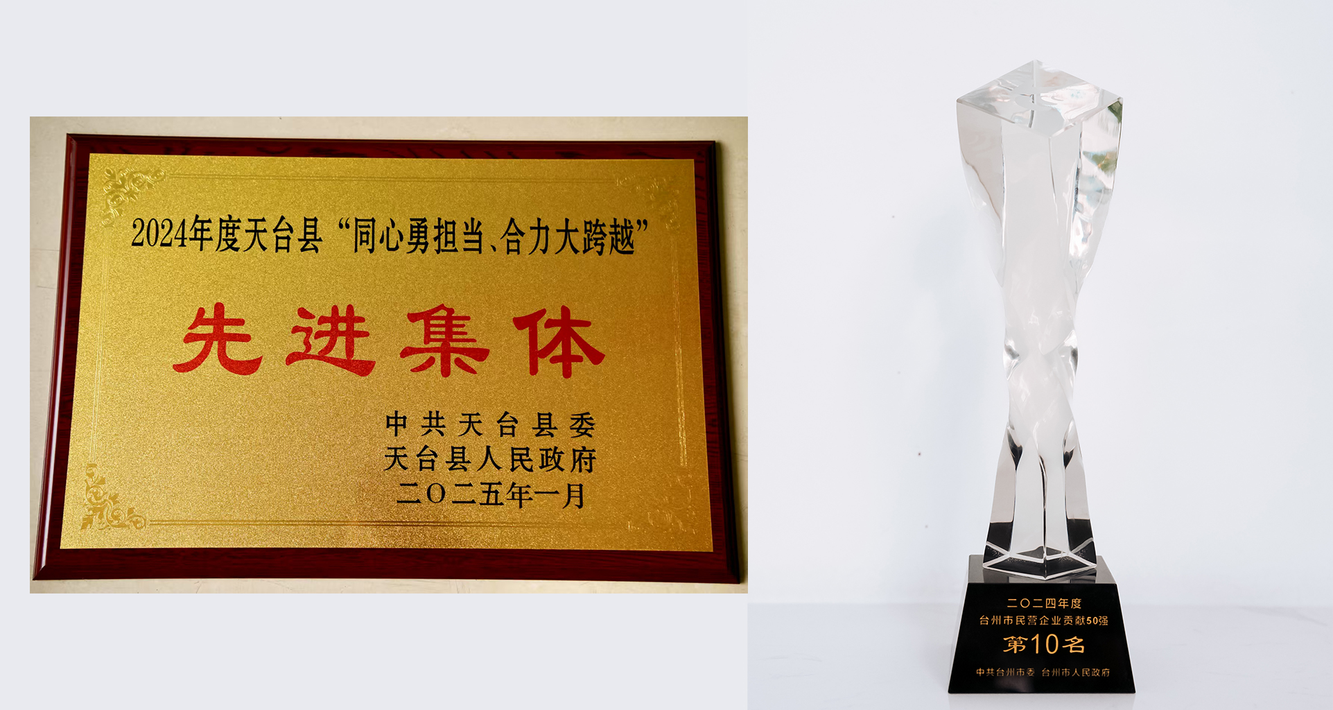 公司榮獲2024年度臺(tái)州市民營(yíng)企業(yè)貢獻(xiàn)50強(qiáng)第10名